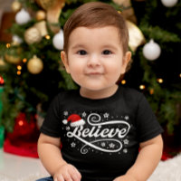 Christmas Believe Santa Claus - Santa Hat Black