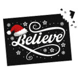 Christmas Believe Santa Claus - Santa Hat Black Jigsaw Puzzle<br><div class="desc">Embrace the magic of the holiday season with our 'Christmas Believe Santa Claus - Santa Hat Black' design. Featuring a classic Santa hat and the timeless message of believing in the joy and wonder of Christmas, this festive design is perfect for spreading holiday cheer. Whether you're a true believer in...</div>