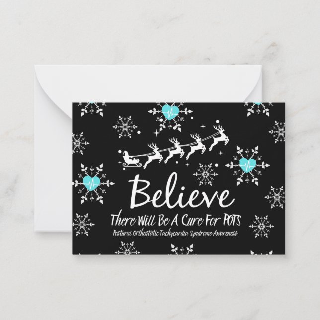 Christmas Believe Theme Flat Note Card (Front)