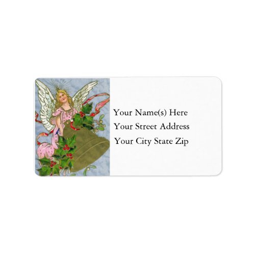 Christmas Bell and Angel Vintage Address Label