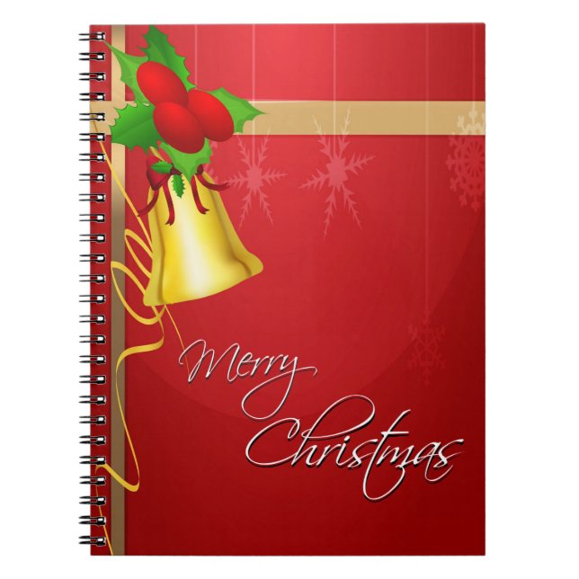 Christmas Bell and Ribbon Notebook (Front)