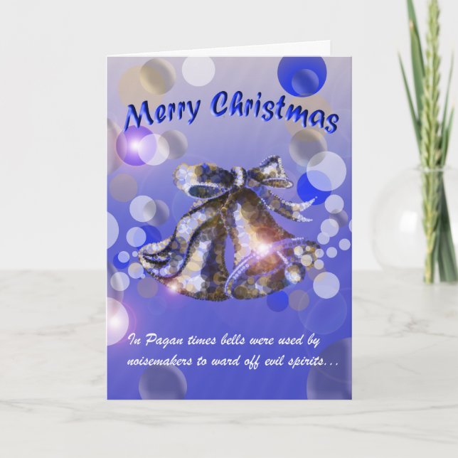 Christmas Bell (Blue) Holiday Card (Front)