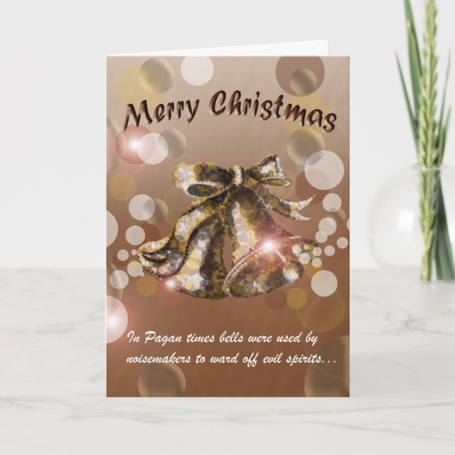 Christmas Bell (Brown) Holiday Card (Front)