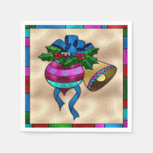 Christmas Bell & Bulb Napkins