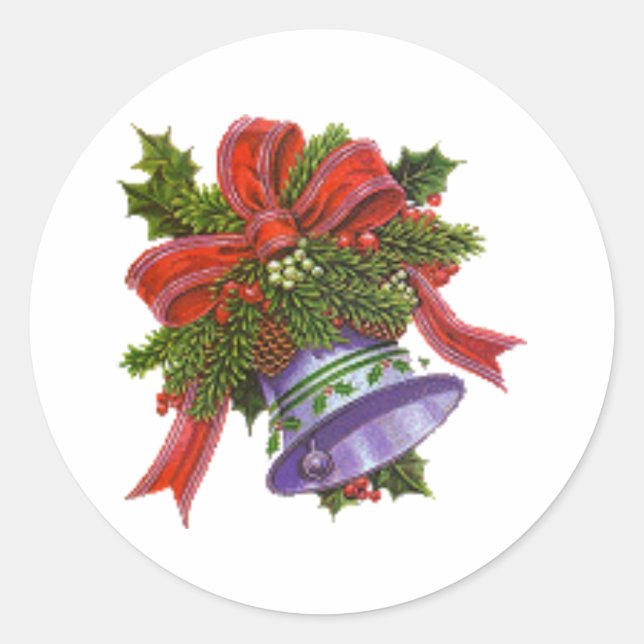 Christmas Bell Classic Round Sticker (Front)