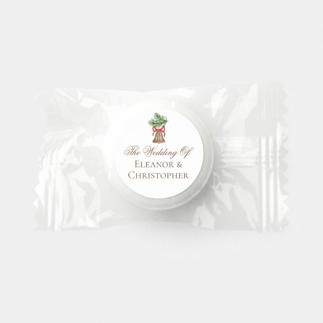 Christmas Bell Custom Holiday Wedding Life Saver® Mints (Front)