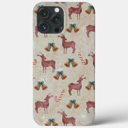 Christmas Bell Deer Candy Cane iPhone Case