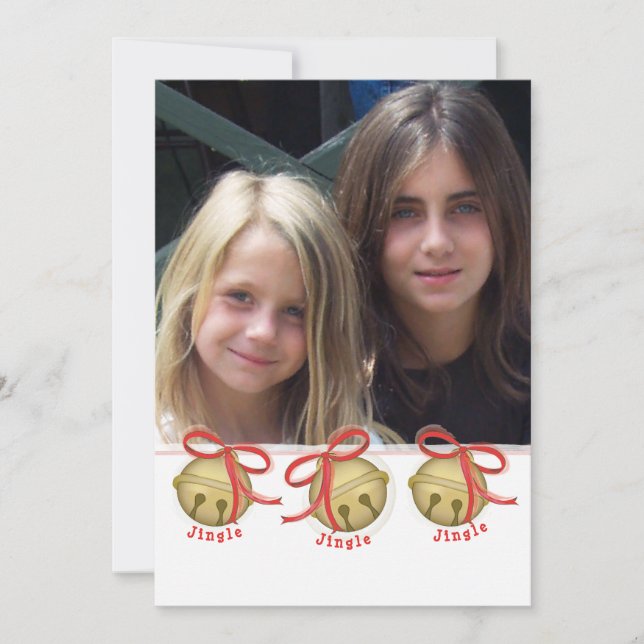 Christmas Bell Double Sided Photo Card (Front)