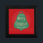 Christmas bell gift box<br><div class="desc">Christmas bell design with floral and stars decoration on red background</div>
