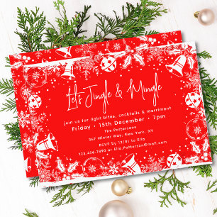 Christmas Bell Jingle and Mingle Fun Modern Winter Invitation