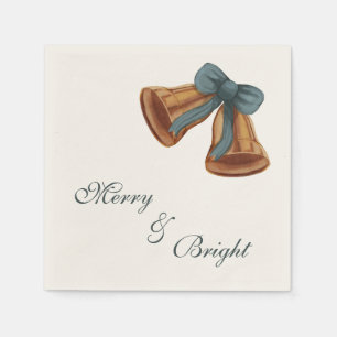Christmas Bell Merry &Bright Napkin