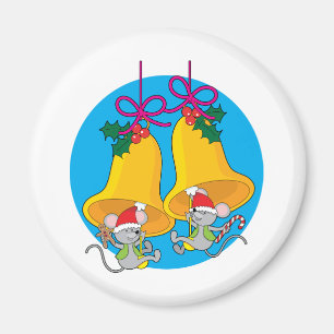 Christmas Bell Mice Magnet