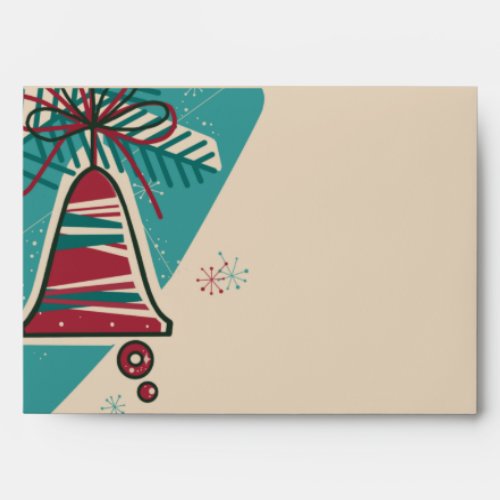 Christmas bell mid century modern envelope