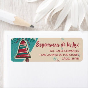 Christmas bell mid century modern label