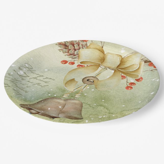 Christmas bell paper plates (Angled)