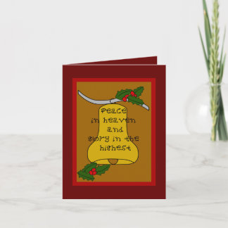 Christmas Bell Peace in Heaven Thank You Card
