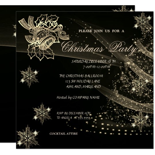 Christmas Bell,Snowflakes,Tree ,Company Party Invitation | Zazzle.com