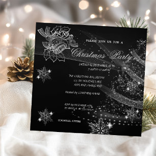 Christmas Bell,Snowflakes,Tree ,Company Party Invitation