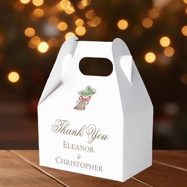 Christmas Bell Wedding Custom Minimalist Favor Boxes (Creator Uploaded)