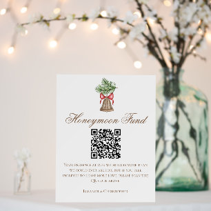 Christmas Bell Wedding Honeymoon Fund QR Code Foam Board