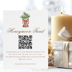 Christmas Bell Wedding Honeymoon Fund QR Code Foam Board