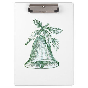 Christmas Bell with Holly Clipboard