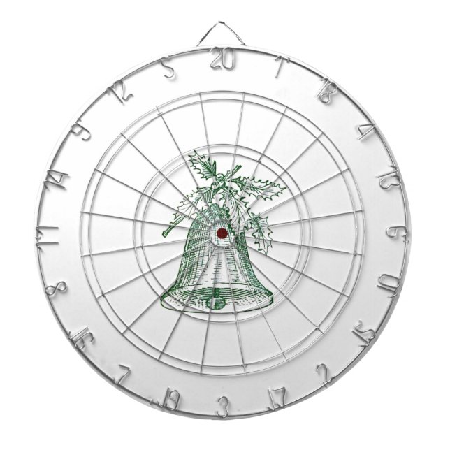 Christmas Bell with Holly Dart Board (Front)