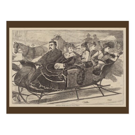Christmas Belles 1869 | Blue Beach Song™ Postcard