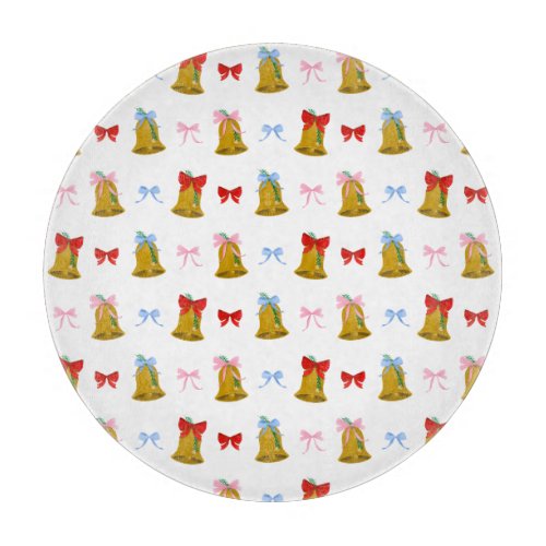 Christmas Bells and Christmas Bows Preppy Classic  Cutting Board