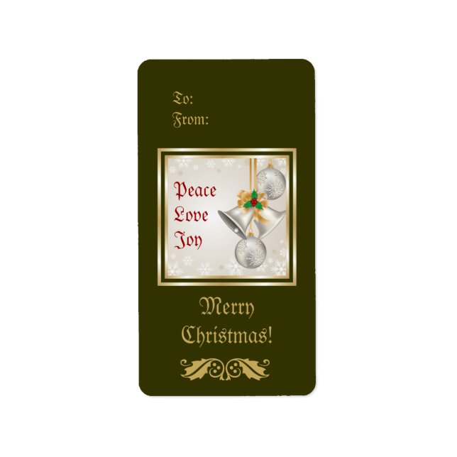 Christmas Bells And Ornaments Label (Front)