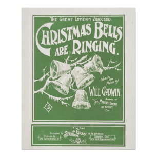 Christmas Bells Are Ringing Vintage Art Print 0179