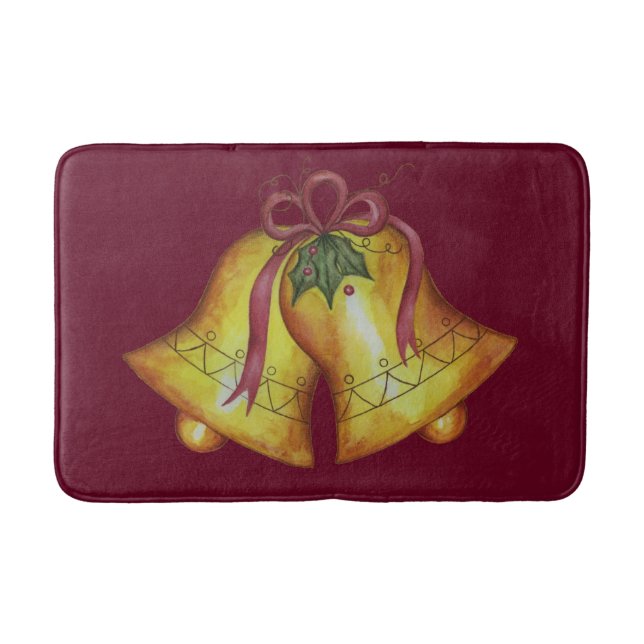 Christmas Bells Bath Mat Bathroom Rug Decoration (Front)