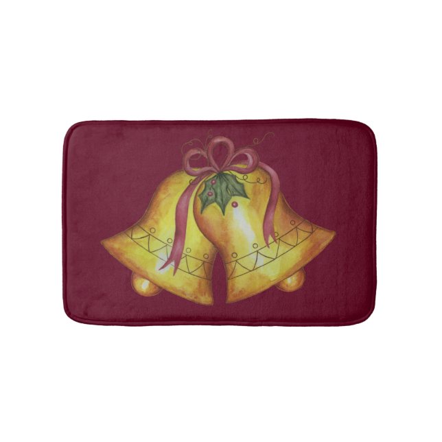Christmas Bells Bath Mat Bathroom Rug Decoration (Front)