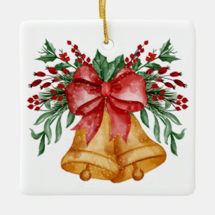 Christmas Bells  Ceramic Ornament