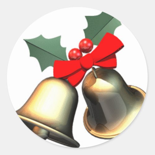 Christmas Bells Classic Round Sticker