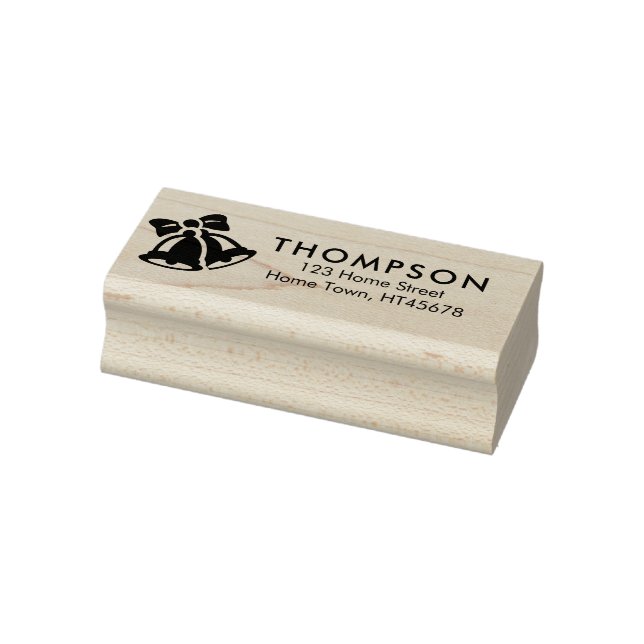 Christmas Bells Family Name and Address Rubber Stamp (Stamp)
