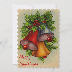 Christmas Bells Flat Holiday Photocard Card