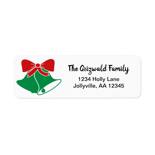 Christmas Bells Holiday Address Label (Front)