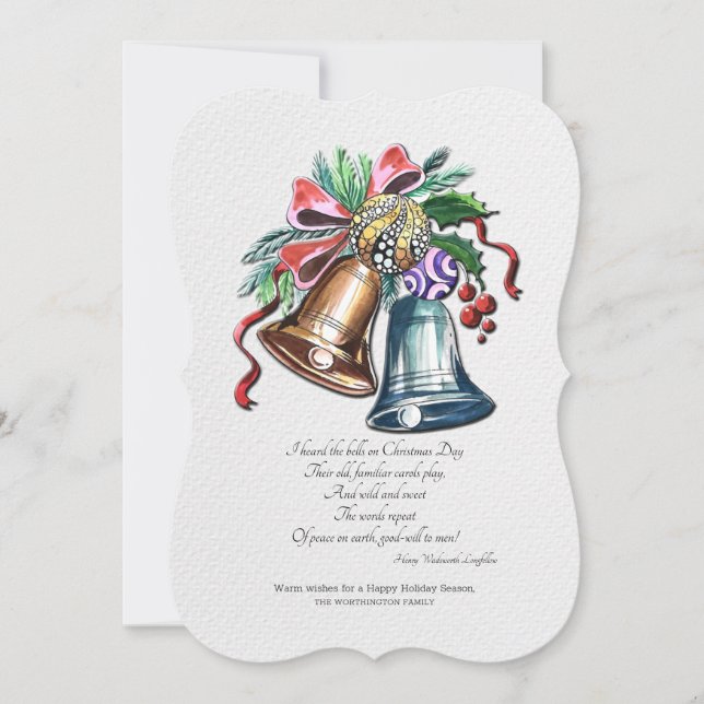Christmas Bells Holiday Greeting Card (Front)