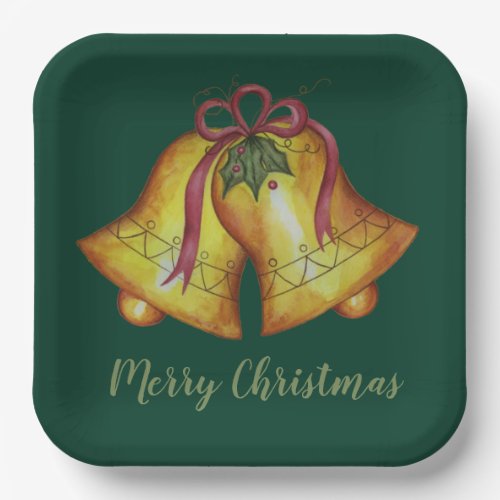 Christmas Bells Holiday Party Paper Plates 