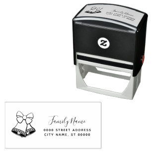 Christmas Bells Holiday Return Address Self-inking Stamp