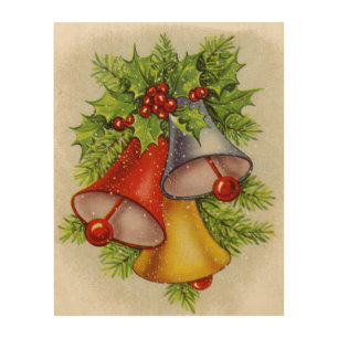 Christmas Bells Holiday Wood Wall Art