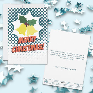 Christmas Bells in Burst Bubble Business Holiday Card