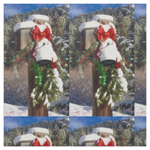 Christmas Bells in the Mountains Fabric