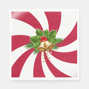 Christmas Bells on Peppermint Candy Napkins