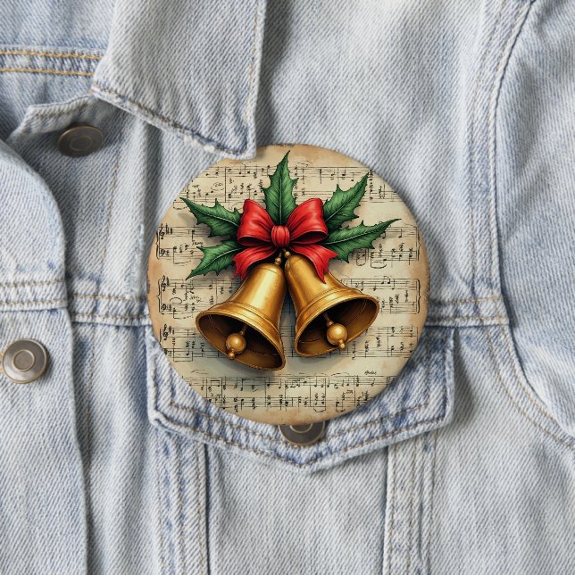 Christmas Bells on Sheet Music, Button (In Situ)