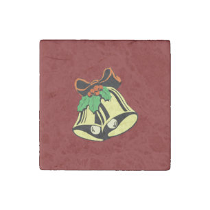 Christmas Bells Paper Coaster Stone Magnet