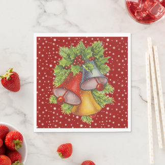 Christmas Bells Paper Plate Napkins