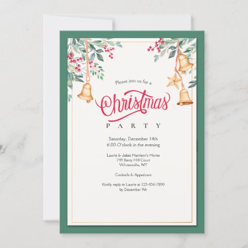 Christmas Bells Party Invitation