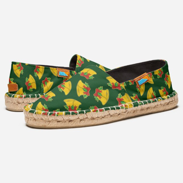 Christmas Bells Pattern Espadrilles (Angled)